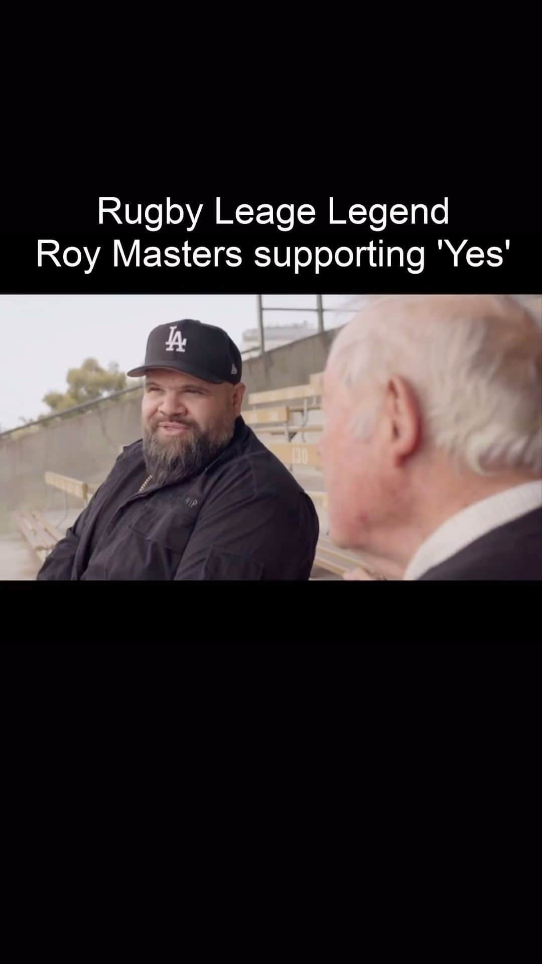 デビッド・ポーコックのインスタグラム：「Rugby League legend Roy Masters chatting with @senatorbriggs about why he supports the ‘Yes’ vote and sharing what his halftime address to the nation would be.」