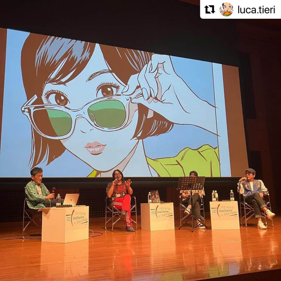 江口寿史さんのインスタグラム写真 - (江口寿史Instagram)「よいイベントになりましたね。ルカとヤスコ。曽我部さん、楠見さん。あと関わってくれたスタッフの皆さんみんなありがとう❗️楽しかったー😄  #Repost @luca.tieri with @use.repost ・・・ Tokyo Arte Pop - Talk with Eguchi Hisashi, Kusumi Kyoshi, Sokabe Keiichi, Luca Tieri 10月5日にイタリア文化会館で行われたイベント、TOKYO ARTE POPのスペシャルトーク＆ライブが無事に終了しました。 映像を使いながらすばらしいトークの進行をしていただいたキュレーター楠見清さん、引き出しが豊富でアドリブもさすがの江口寿史先生、トークにも参加していただいた上に素敵な演奏をしてくださった曽我部恵一さん、とても豪華なメンバーに囲まれて本当に楽しく時間があっという間でした。 また、来ていただいたみなさんにも楽しんでいただけていたらうれしいです。ご来場本当にありがとうございました。 今回日本のみなさんにイタリアのコミックを紹介するという重要なミッションがあったので、どうやって伝えるか、責任があるなあと思いながらも調べたり振り返るうちに新しい発見があったり、自分への影響をまた整理できたように思います。良い機会を与えていただきありがとうございました。 イタリア文化会館の素敵なホールでこのイベントができて本当によかったです。シルヴァーナ・デ マイオ館長を始め、イタリア文化会館のスタッフのみなさんにも深く感謝します。 関わってくださったみなさん、ありがとうございました。  Alcuni scatti del Tokyo Arte Pop talk del 5 ottobre tenutosi nella hall dell’Istituto Italiano di Cultura di Tokyo. Ringrazio il curatore Kusumi Kyoshi che ha tenuto insieme i punti della conversazione. Grazie di cuore ad Eguchi Hisashi che ha condiviso alcuni episodi preziosi sul suo percorso e altri piacevoli aneddoti. Un grazie speciale a Sokabe Keiichi dei Sunny Day Service per aver preso parte al talk e per la splendida esibizione acustica. Ringrazio inoltre la Direttrice Silvana De Maio e tutto lo staff dell’Istituto Italiano di Cultura che ha messo a disposizione la splendida sala auditorium e ha reso possibile l’evento.  photo credit: Anazawa Yuko 1 Watanabe Tetsuya 2,3,5,6,7 Paolo Calvetti 4,9 Tomohisa Wataru 8  #eguchihisashi #hisashieguchi #江口寿史#lucatieri #tokyoartepop #トーキョーアルテポップ #楠見清 #kusumikiyoshi #sunnydayservice #roserecords #曽我部恵一 #コミック #アルバムジャケット#albumcover #アートワーク  #istitutoitalianodiculturatokyo #イタリア文化会館 #illustration#bandesdessinees #イラスト #漫画 #絵 #ポップ #シティーポップ #citypop #일러스트 #エキシビション #exhibition」10月9日 18時23分 - egutihisasi