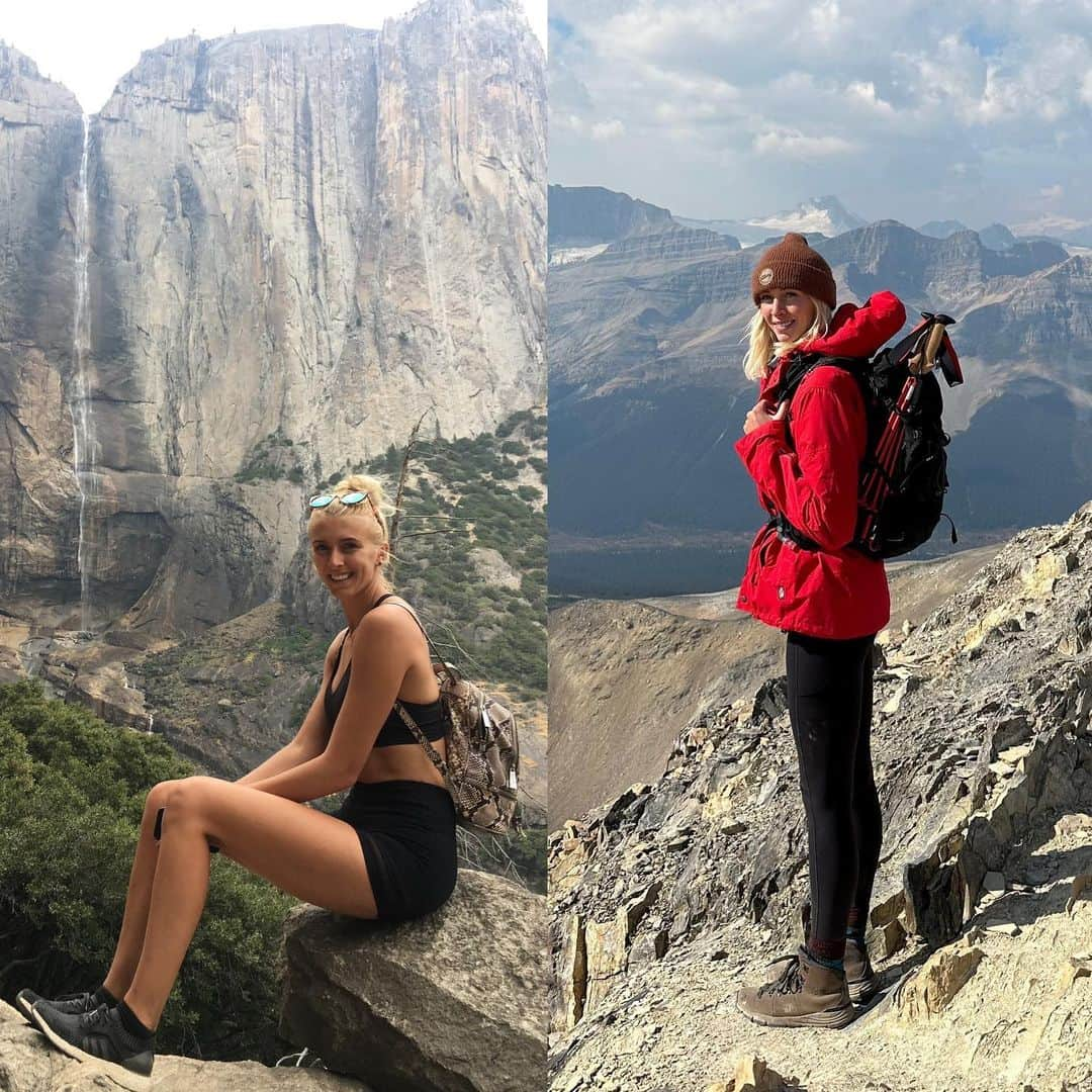 Zanna Van Dijkのインスタグラム：「🥾 2017 vs Now 🥾   This is a reminder that we all start somewhere. The left photo is on my first big day hike I did in Yosemite, the day that I believe I rediscovered & fell in love with hiking as an adult. I was wearing my trusty leather Micheal Kors backpack. I had zero gear and zero idea what I was doing, but I found a spark of joy in the outdoors, it was the start of the journey to where I am now 🥰  Swipe right for a little summary: 2️⃣ 2000. I spent my childhood hiking and cold water swimming across the UK. 3️⃣ 2010-2016. There was a 6 year gap where I forgot about the outdoors and focused on studying and building my business. 4️⃣ 2017. I went on that fateful hike in Yosemite and reconnected with how bloody glorious nature is.  5️⃣ 2018. I experienced my first mountain focused holiday to Switzerland and fell a little in love with it. I summited my first mountain in Slovenia later that summer. I still didn’t have boots or a proper backpack.  6️⃣ 2019. The year I threw myself into hiking. I explored the mountains in Austria, Slovenia, Montenegro & Slovakia and became addicted!  7️⃣ Late 2019. We went to Patagonia & I *finally* got some proper outdoor gear to protect me against the elements out there.  8️⃣ 2021. I faced my fears and did my first ever via ferrata and rappel in Mexico. I realised I was capable of so much more than I ever thought.  9️⃣ 2022. I hosted my first group hiking trips to Jordan, Slovenia, Montenegro and the Amalfi Coast. It brought me SO much joy and fulfilment seeing others connect with the outdoors.  🔟 2023. Hiking is my passion, it has become a huge part of my life and career. I aim to continue exploring the mountains on foot and challenging myself in new ways through via ferrata and climbing. There’s always more to learn, I can’t wait to see what comes next 🥰  Everyone starts as a beginner, so don’t be afraid to throw yourself into something new ♥️」