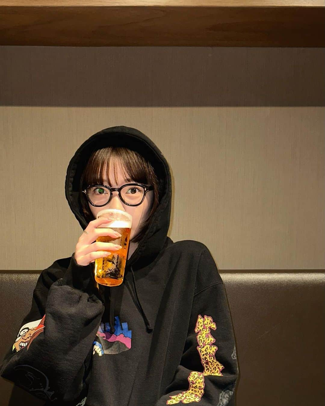 田中芽衣（めいめろ）のインスタグラム：「3連休ほぼぐでたましてました 🍺明日からまた頑張ろビール🍻」