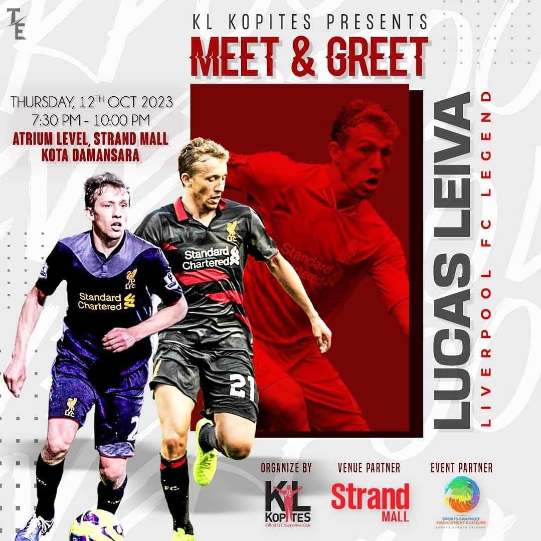 ルーカス・レイヴァのインスタグラム：「Strand Mall is proud to host this Meet & Greet session with a Liverpool Legend @leivalucas   #strandmall #kotadamansara #petalingjaya #strandmallevent #lucasleiva #lfc #liverpool #footballplayer #football #eventvenue #klkopites #allredmalaysia」