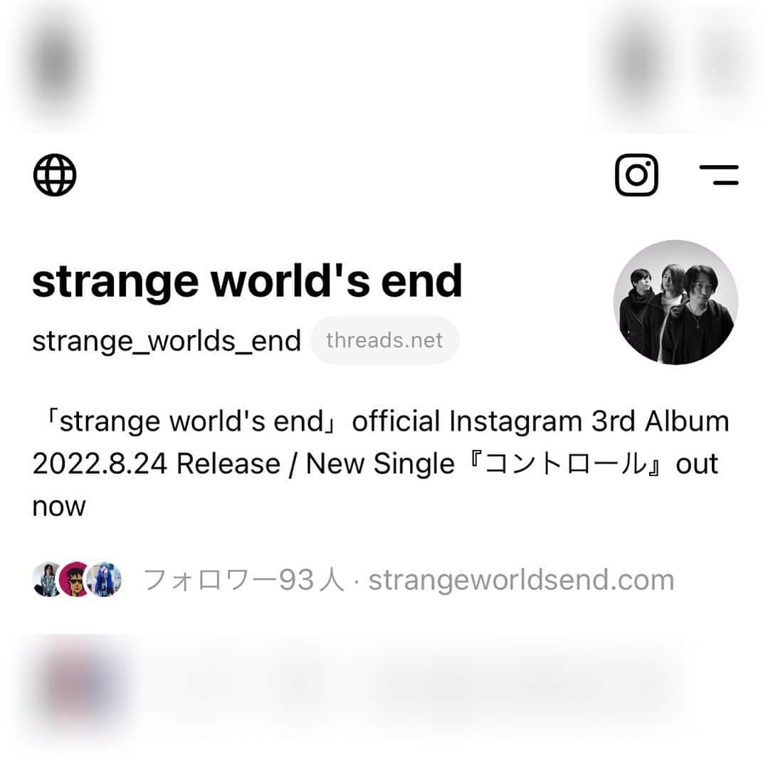 strange world's endのインスタグラム：「【MEDIA INFO】  strange world's end Threads アカウントをオープンしました!!  利用されている方は ぜひフォローよろしくお願いします!!  ▽strange world's end Official Threads @strange_worlds_end  https://www.threads.net/@strange_worlds_end  #strangeworldsend #ストレンジワールズエンド #飯田カヅキ #kazukiiida #平マサト #masatotaira #フルカワリュウイチ #ryuichifurukawa #band #バンド #ミュージシャン #musician #threads」