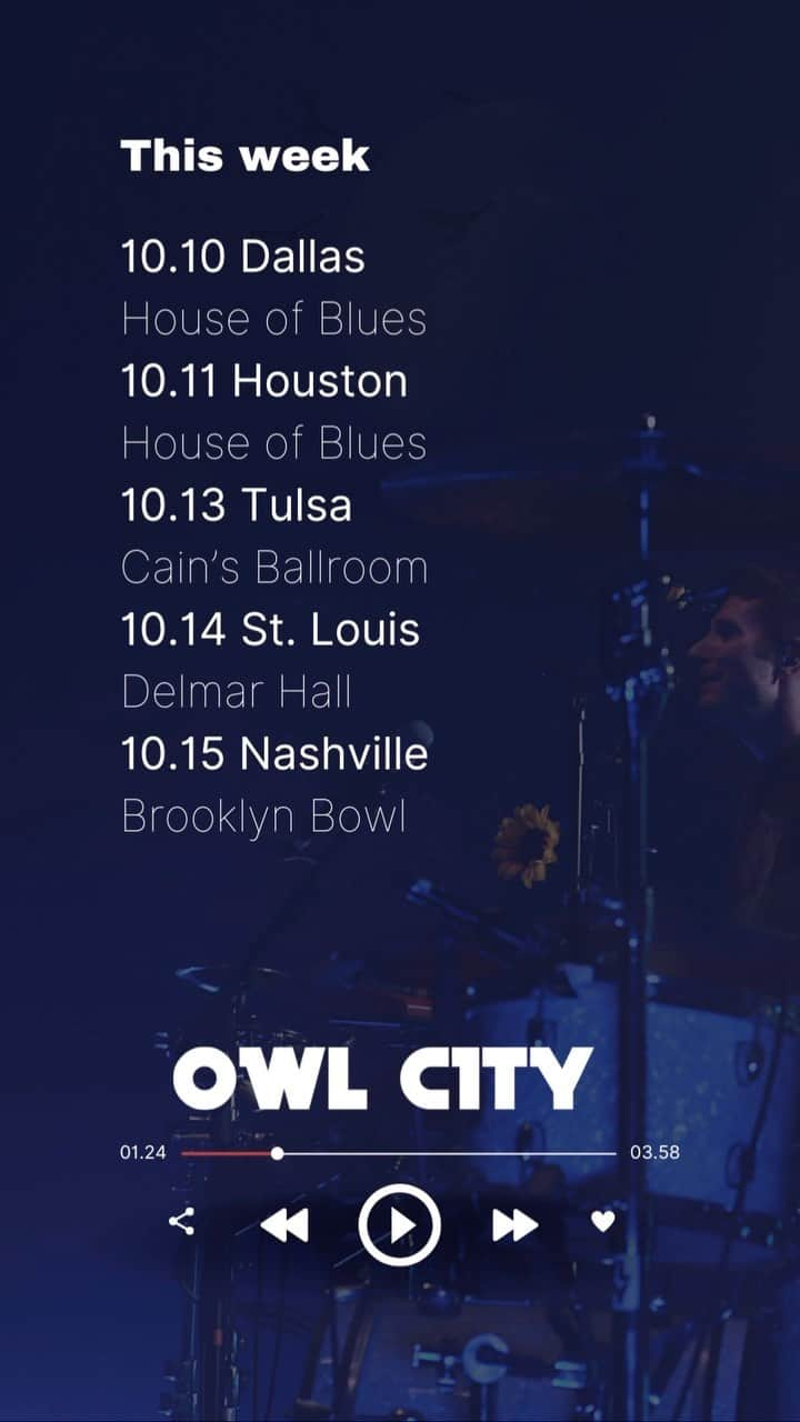 アウル・シティーのインスタグラム：「Gonna be a fun week. Where will we see you?  #owlcity  #tothemoontour」