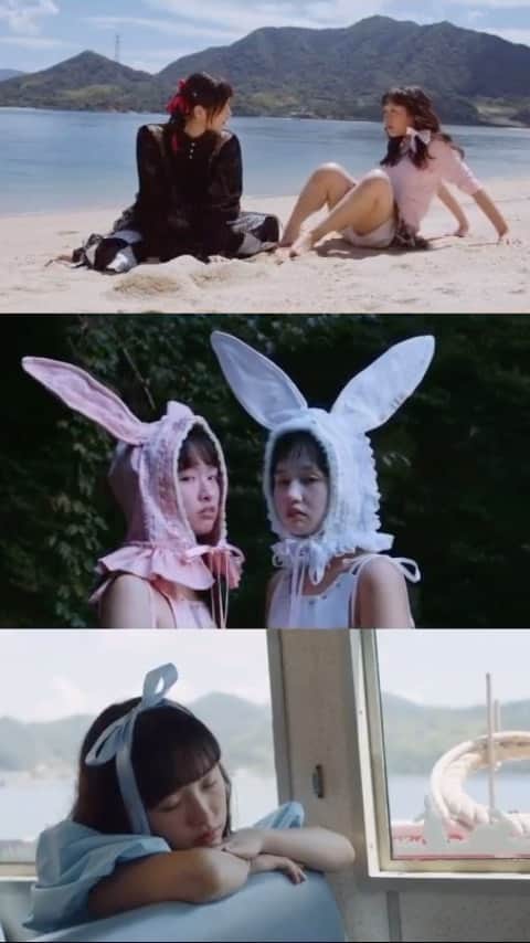 小藪奈央のインスタグラム：「. My dream come true to shoot at Bunny Island 🏝️🐇 With amazing team! Thank you @sheep_harajuku @kyokomashiko   Watch full movie at sheep YouTube   “ウサギアイランド Usagi Island”  Film Director : UMMMI. @_____81  Styling & Concept : Nao Koyabu @nao_now  DOP : Asumi Sako @asumidori  Hair & Make-up : Moe Hikida @moehikida  Model : Riko Seto @umauma_bot  Hyunha Lee @lee.hyunha  Sound: Ishio Dai @ishiod  SHEEP Director : Kyoko Mashiko @kyokomashiko  Production : Misato Takasugi @tksg_mm」