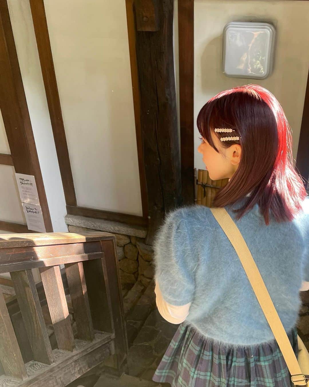 新田湖子さんのインスタグラム写真 - (新田湖子Instagram)「和なお店大好き、落ち着くう🕰 光に当たると髪色より可愛くてお気に入り🍁🍁」10月9日 21時34分 - coconitta0809