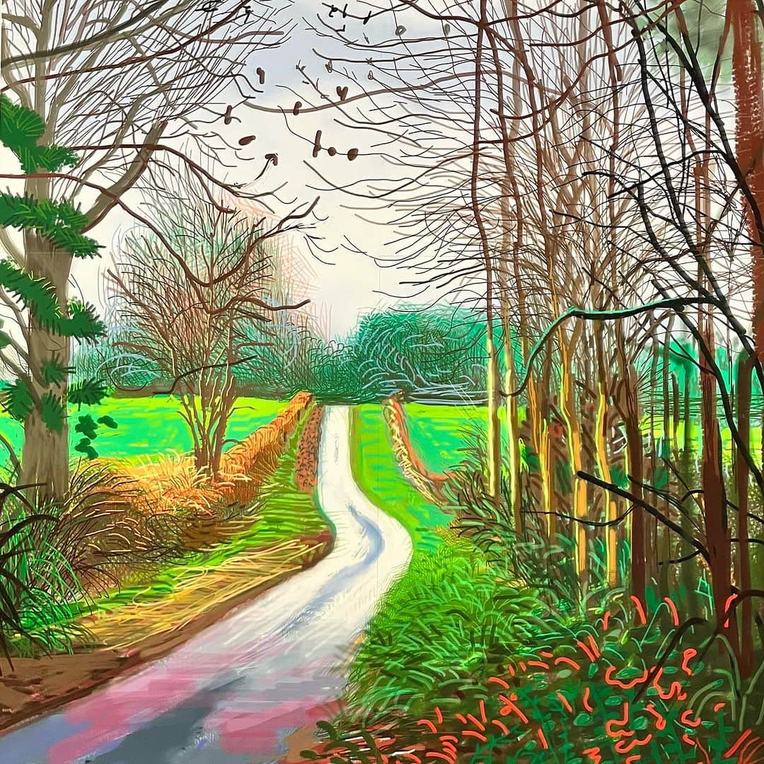 高野寛のインスタグラム：「ホックニー展、 前向きな気持ちになれた #davidhockneyexhibition」