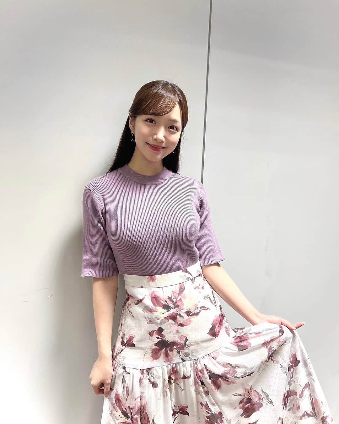 のインスタグラム：「#エブリ衣装 🌷  衣装提供 @noela_official @takeup_official   今週もnews every.よろしくお願いいたします😊  #newsevery  #centforce #セントフォース #刈川くるみ」