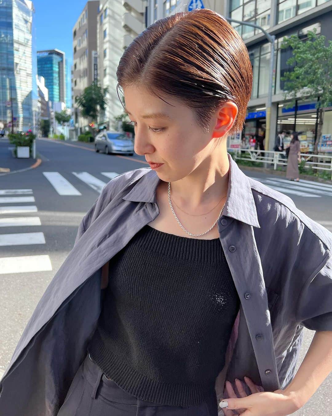 高橋忍のインスタグラム：「new   light brown mix 🥽  @natsumi1001_」