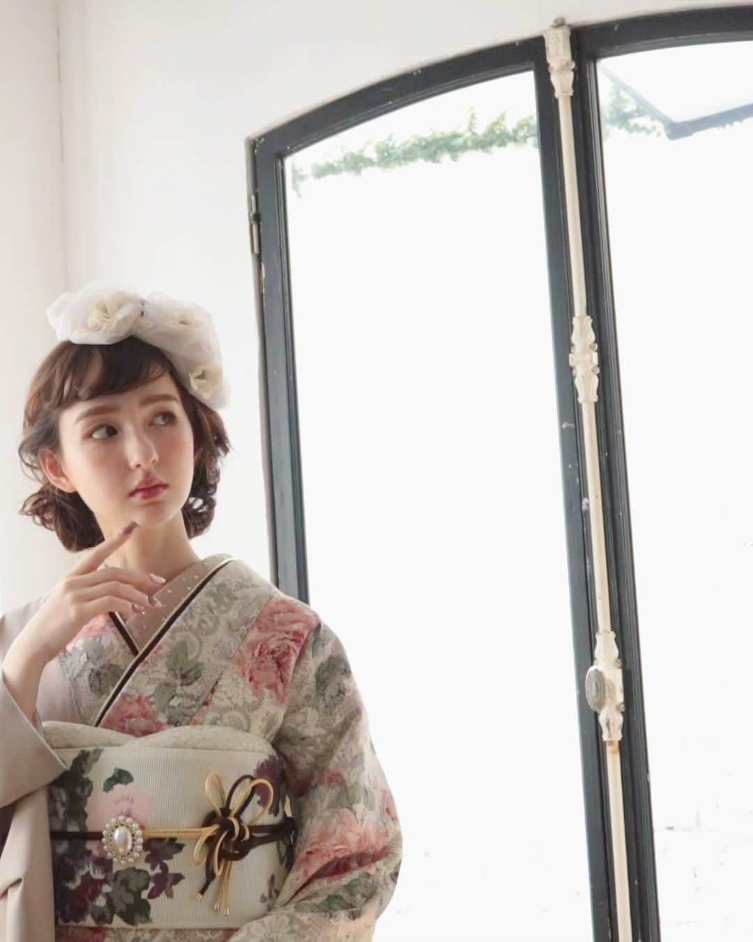 バウエルジゼル愛華のインスタグラム：「#キモノハーツ #kimonohearts #着物 #振袖 #振袖ヘア #kimono 🪷」