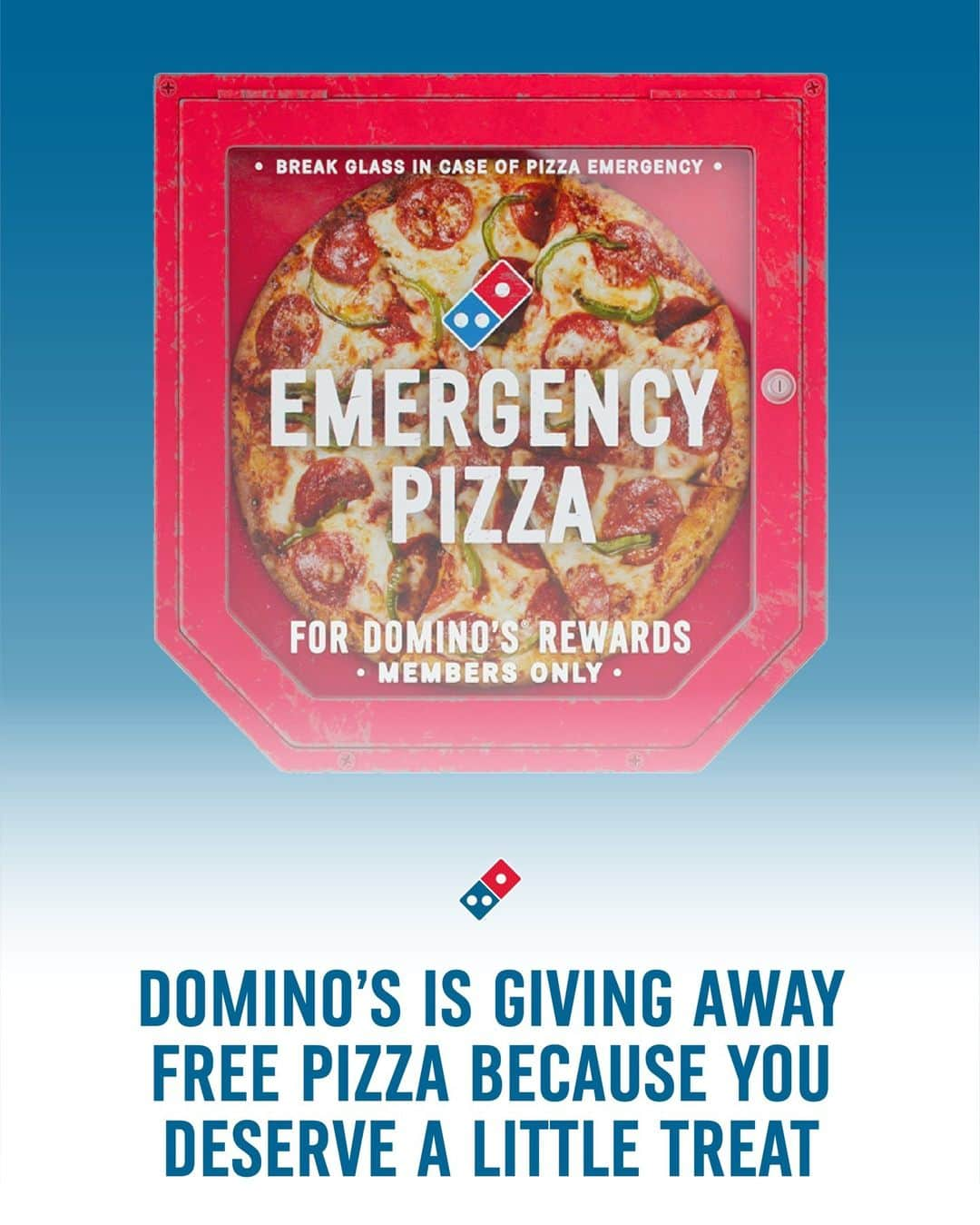 Domino's Pizzaのインスタグラム：「Pizza emergency? We have your back. Now when you order Domino's online, we'll give you a FREE Emergency Pizza to use on your future online order bc u deserve it. 🫶」