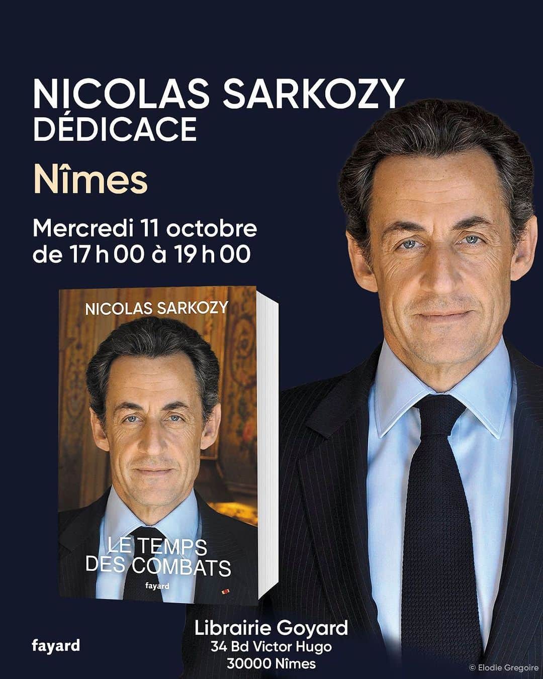ニコラ・サルコジのインスタグラム：「Nîmes, une ville si chère à mon coeur… A mercredi ! #letempsdescombats @editionsfayard」