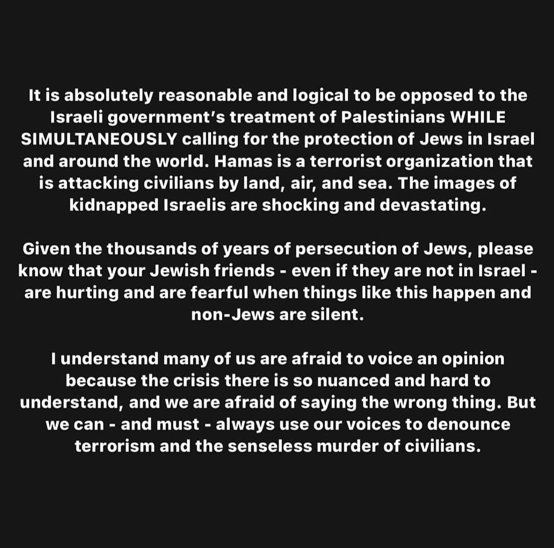 ケイティ・キャシディさんのインスタグラム写真 - (ケイティ・キャシディInstagram)「PRAY FOR PEACE, PRAY FOR ISRAEL 🇮🇱🤍 I'm at a loss of words over what's taking place in the world right now. My heart goes out to the Israelis that have been killed, kidnapped and terrorized. My heart is also with every HUMAN BEING that's been affected over the past few days. Please check in on your Jewish friends, continue to pray, and spread KINDNESS - the world needs more of it. #PrayForIsrael #PrayForPalestine」10月9日 23時38分 - katiecassidy