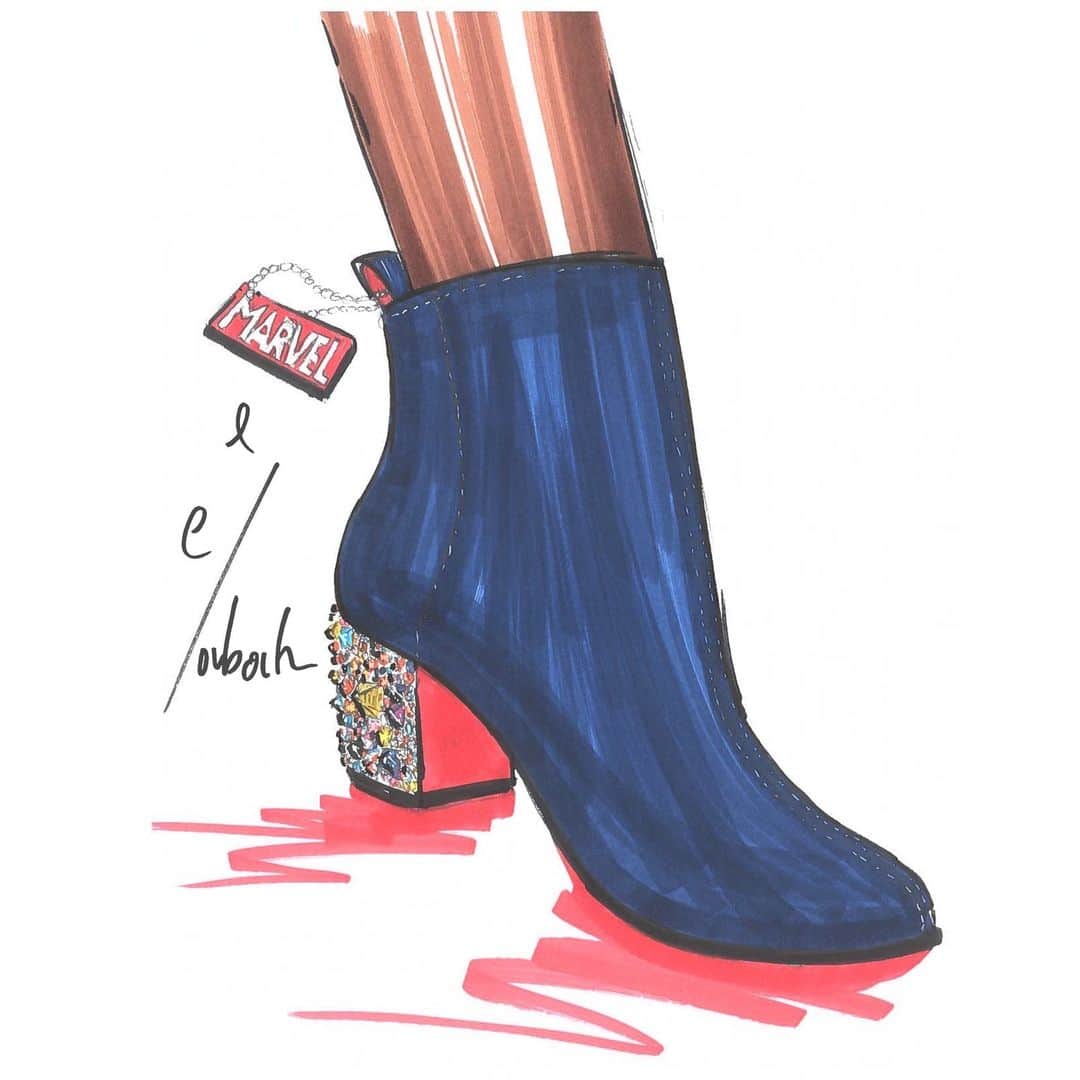 クリスチャンルブタンのインスタグラム：「The Legendary Rocks ankle boot features an embellished heel with colorful infinity stones. A beautiful piece part of the limited edition collaboration with @Marvel.   #Marvel #ChristianLouboutin #Disney100」