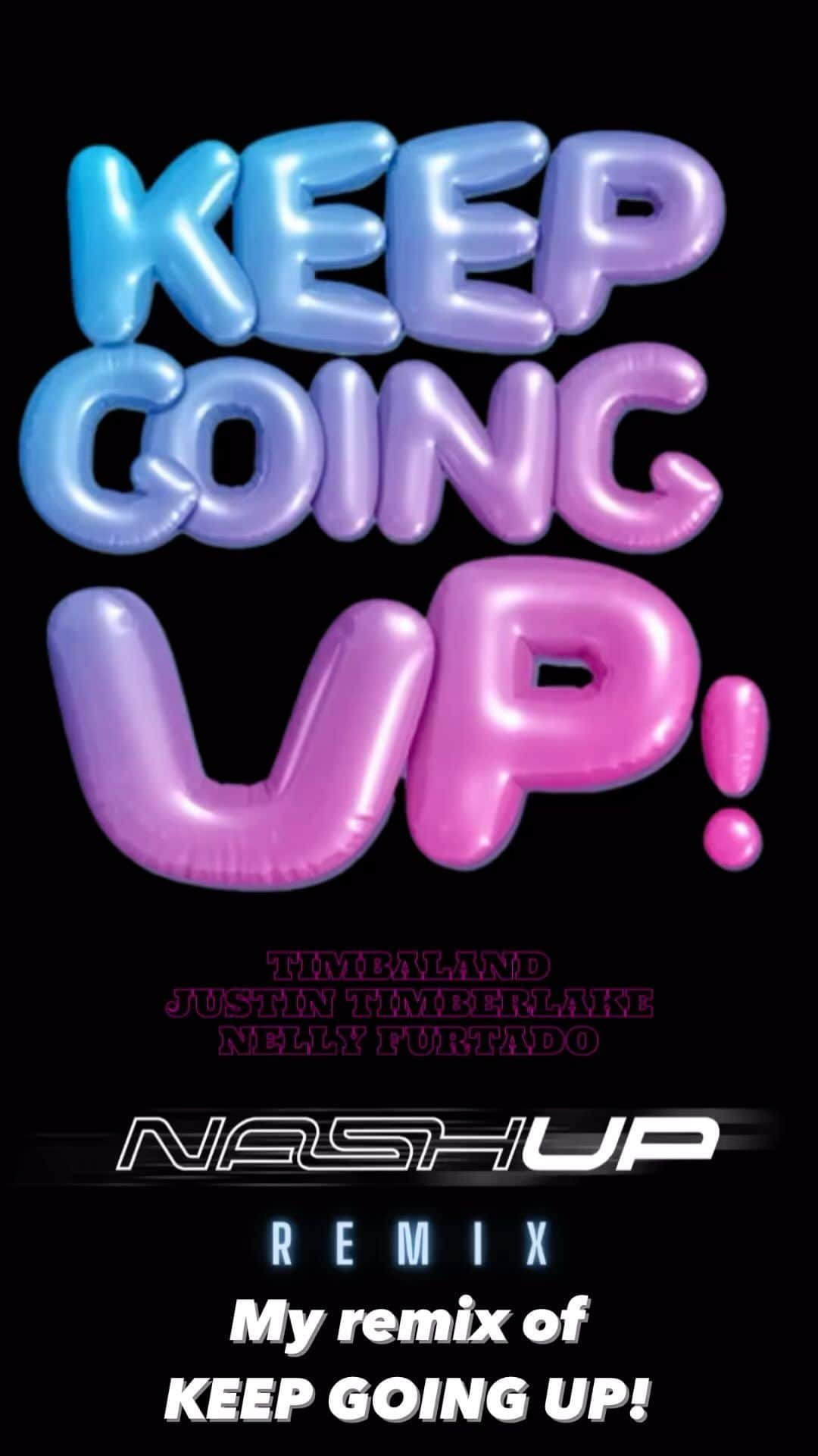 ナッシュ・オーバーストリートのインスタグラム：「JUST finished making this remix for the #KeepGoingUpRemix Challenge✅ What do YOU think⁉️ @beatclub @timbaland @justintimberlake @nellyfurtado」
