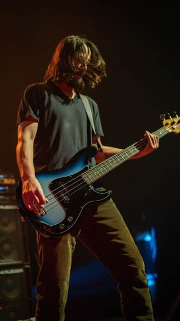 Fender Guitarのインスタグラム：「The man. The myth. The legend. We’ve got something very special coming soon with #KeanuReeves. 👀 In the meantime, check out the new @dogstarband album — out now.」