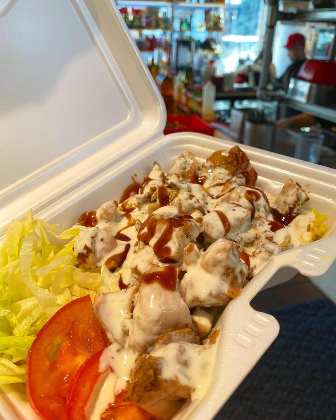 野田萌のインスタグラム：「best of chicken overrice🫰🏼🏆　  📍Daps #Daps #chickenoverrice」