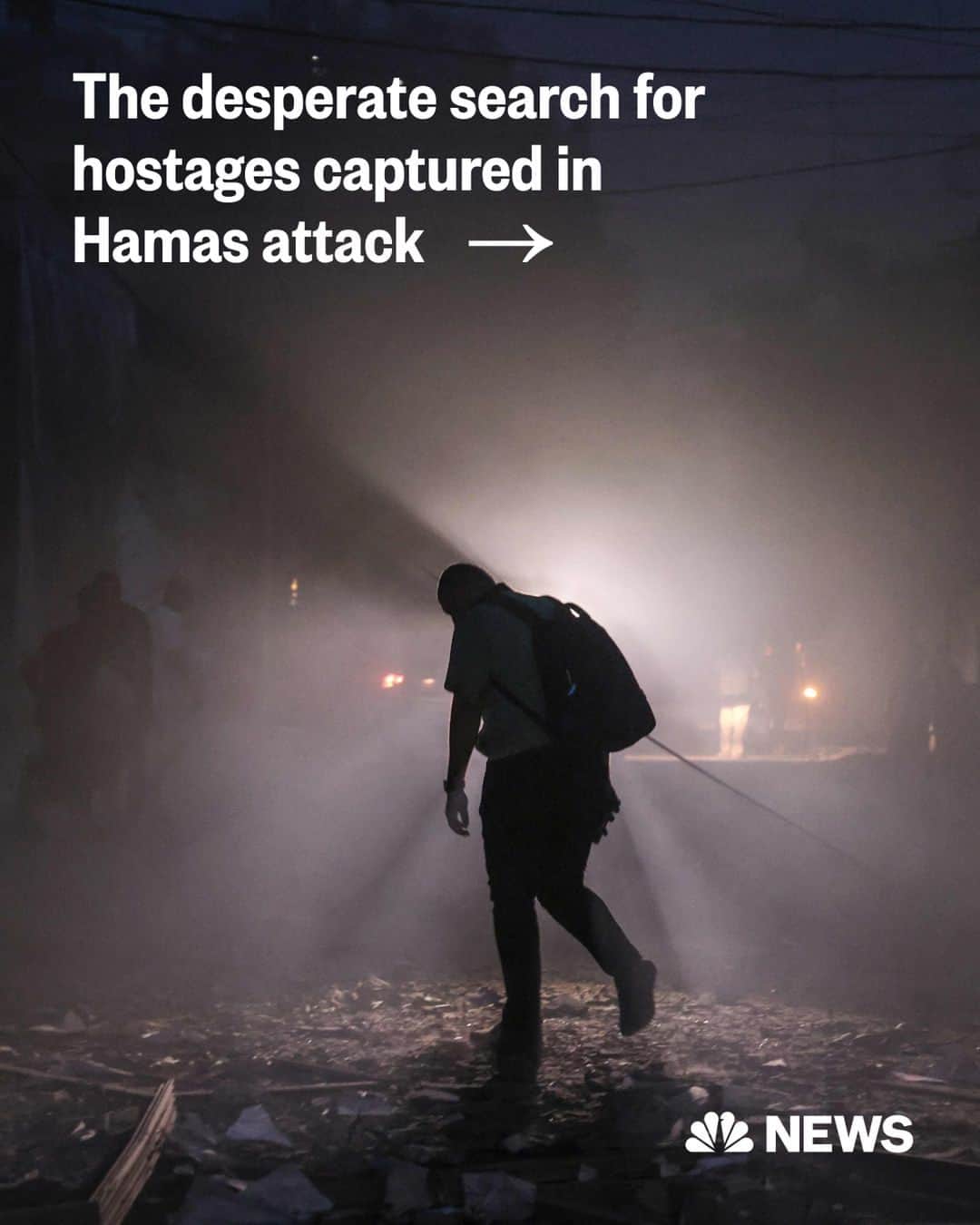 NBC Newsのインスタグラム：「As Israel orders a "full siege" of Gaza, Hamas threatens to kill one civilian hostage any time strikes hit Gazan homes “without warning.”  More than 1,000 people died after Hamas militants broke through the border fence that separates Israel from the blockaded Gaza Strip and began killing and kidnapping Israelis.   At least 700 people were killed in Israel, according to the military, and more than 570 people in Gaza and the West Bank, the Palestinian Health Ministry said.  Around 100 people have been kidnapped.  Get live updates at the link in our bio.   📷️ Mohammed Abed / @afpphoto via @gettyimages」