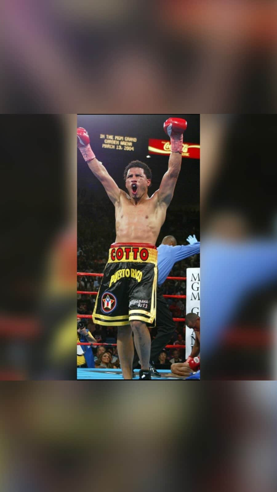 ミゲール・コットのインスタグラム：「Miguel Cotto abusó en las 140 libras. 🥊💥」