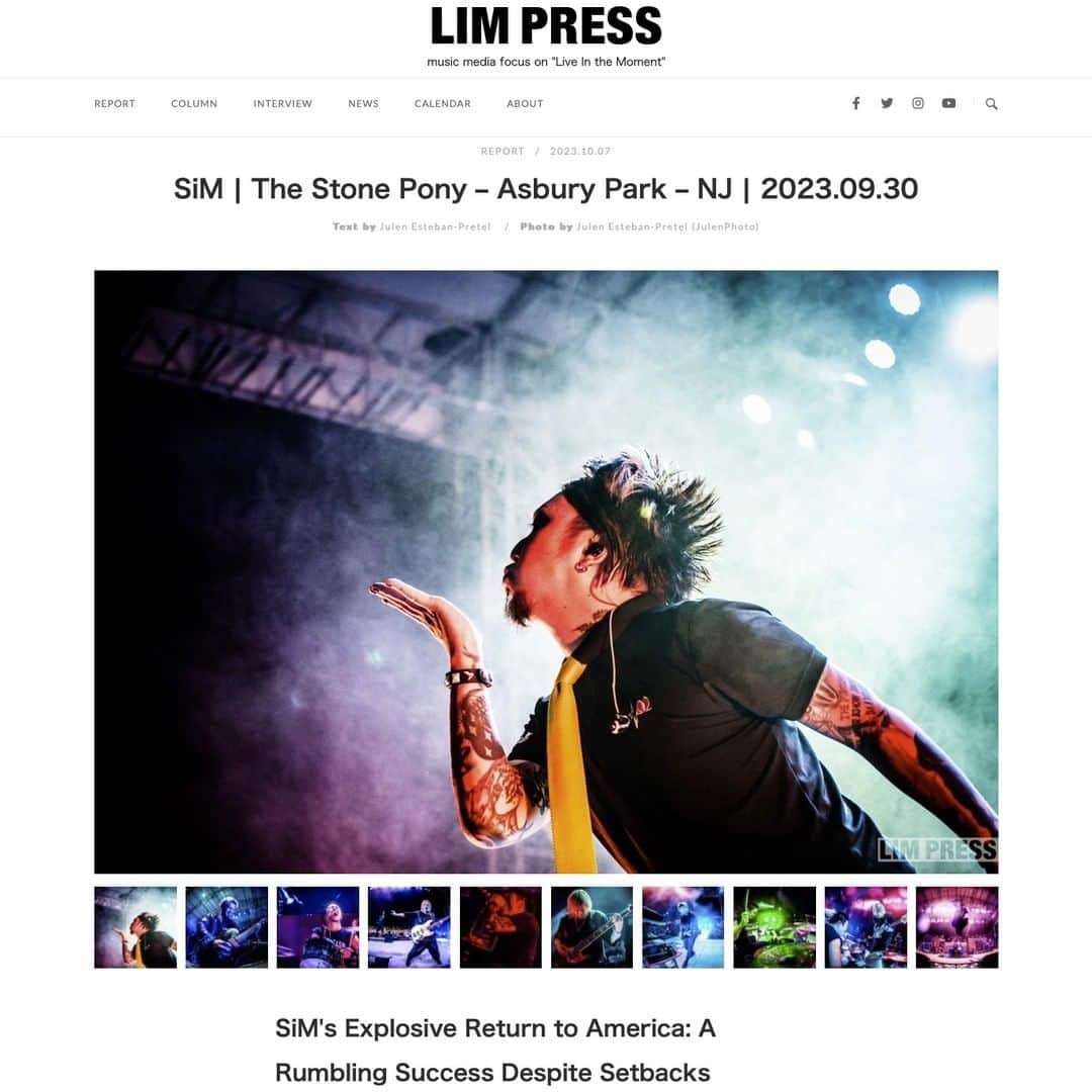 Julen Esteban-Pretelさんのインスタグラム写真 - (Julen Esteban-PretelInstagram)「My report on the Asbury Park show of @sim_japan is up at @limpress_jp.  Check out the new photos and review here: https://limpress.com/report/12923 #SiM #PlayDead #USTour #LiveMusic #TourDreams」10月10日 6時54分 - julenphoto