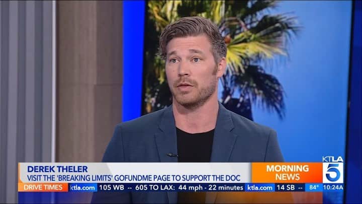 デレック・テラーのインスタグラム：「Thanks @ktla5news and @daynadevon for letting me stop by and chat about our T1D film @breakinglimitsfilm!   Link in bio to help」