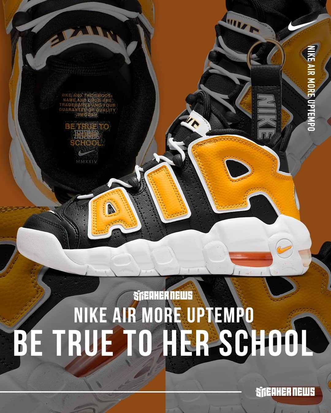Sneaker Newsさんのインスタグラム写真 - (Sneaker NewsInstagram)「Be True To HER School. Nike is dropping a special Air More Uptempo exclusively for girls! Tap the link in our bio to see official images.」10月10日 8時00分 - sneakernews