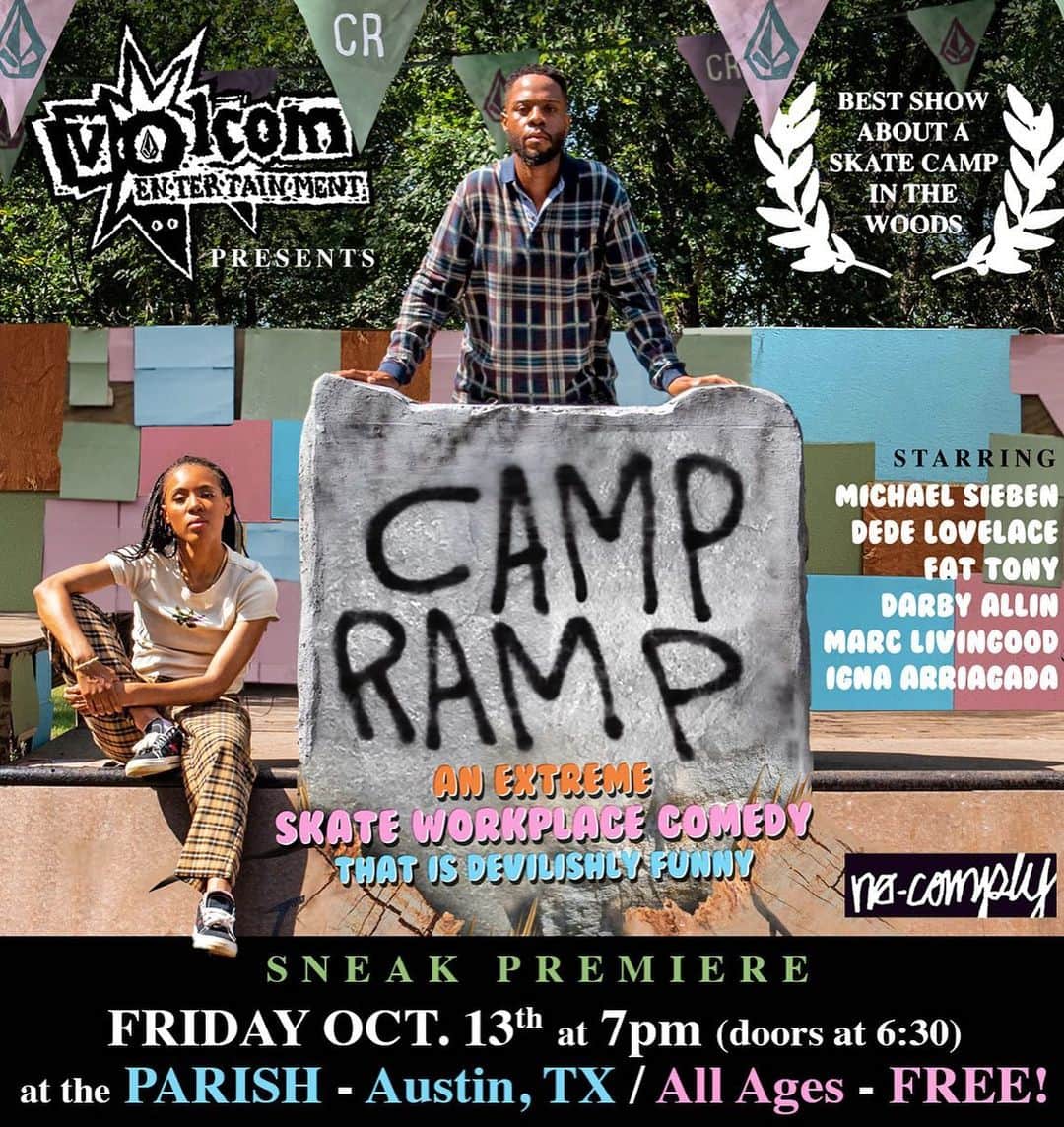 Volcom Women'sさんのインスタグラム写真 - (Volcom Women'sInstagram)「CAMP RAMP⛺️ Sneak Premiere THIS THURSDAY at @volcom HQ with @dedelovelace + @fattonyrap ! Come use the photobooth, skate, get some product chain stitched, and some drinks/food before we watch Camp Ramp 🤘 All ages! We are coming to Austin this Friday the 13th and New York on the 19th! Check out our highlight for the RSVP! #campramp」10月10日 8時57分 - volcomwomens