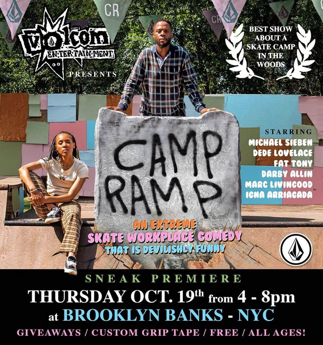 Volcom Women'sさんのインスタグラム写真 - (Volcom Women'sInstagram)「CAMP RAMP⛺️ Sneak Premiere THIS THURSDAY at @volcom HQ with @dedelovelace + @fattonyrap ! Come use the photobooth, skate, get some product chain stitched, and some drinks/food before we watch Camp Ramp 🤘 All ages! We are coming to Austin this Friday the 13th and New York on the 19th! Check out our highlight for the RSVP! #campramp」10月10日 8時57分 - volcomwomens