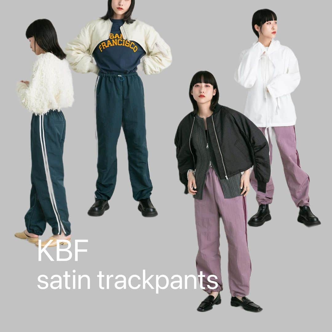 のインスタグラム：「_ new in🛍️  KB37-24L230 サテントラックパンツ  ¥8,800 taxin  PURPLE\BLUEGREEN size:ONE」