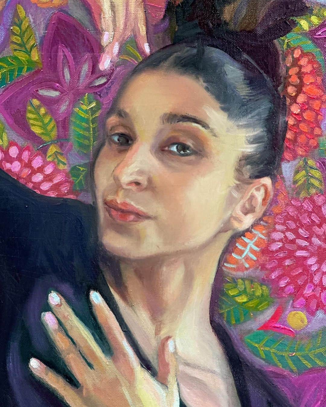 ヨアナバラシーさんのインスタグラム写真 - (ヨアナバラシーInstagram)「Shoshana , oil on canvas , detail - an older portrait of my daughter Shoshana 2021 - I still like it but cannot decide which close up is best so scroll to see all #painting #oilpainting #contemporarypainting #portrait #portraitpainter #portraiture##paintersofinstagram #girlpainting #oilpainting #finearts」10月10日 9時23分 - yoanabaraschi