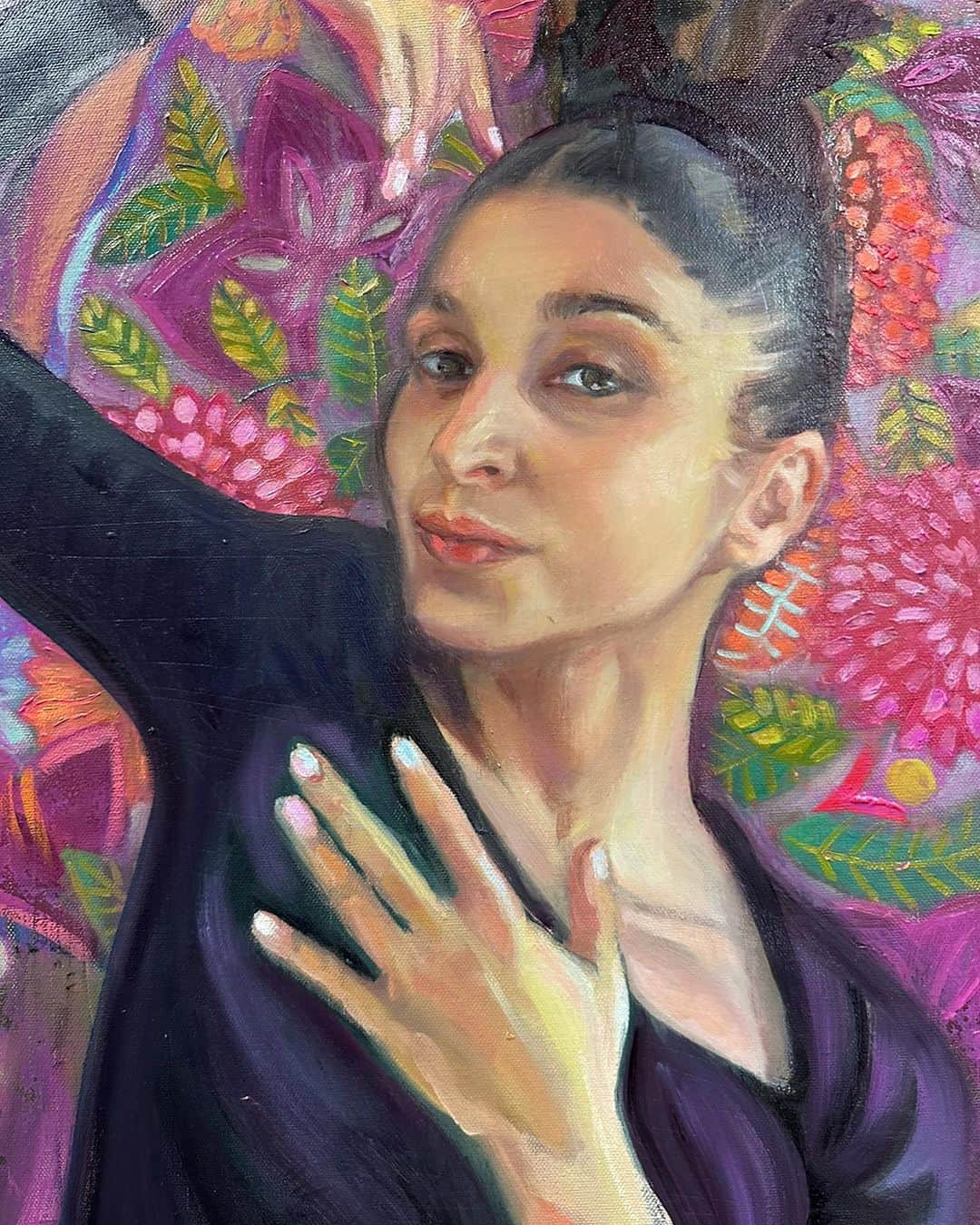 ヨアナバラシーさんのインスタグラム写真 - (ヨアナバラシーInstagram)「Shoshana , oil on canvas , detail - an older portrait of my daughter Shoshana 2021 - I still like it but cannot decide which close up is best so scroll to see all #painting #oilpainting #contemporarypainting #portrait #portraitpainter #portraiture##paintersofinstagram #girlpainting #oilpainting #finearts」10月10日 9時23分 - yoanabaraschi