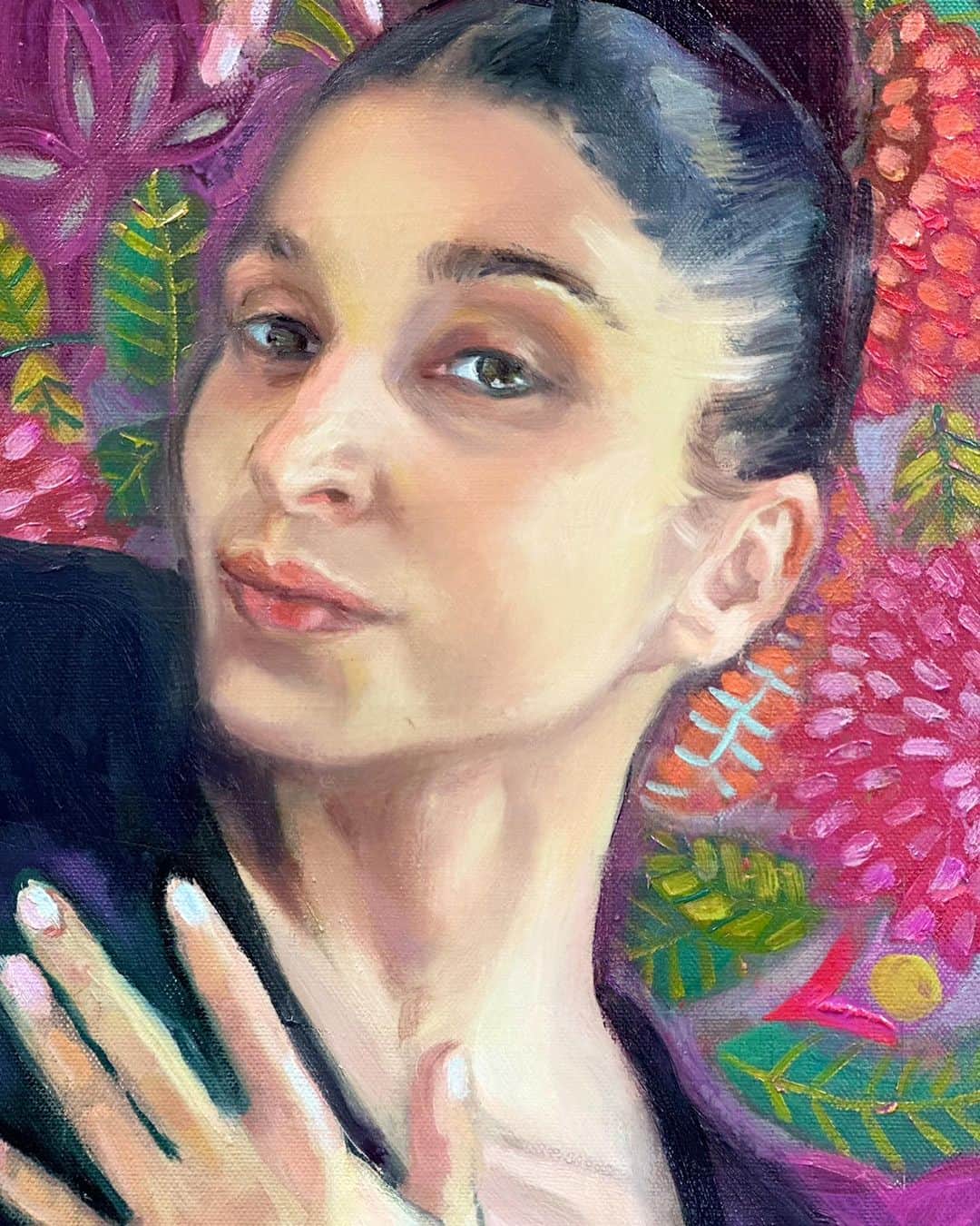 ヨアナバラシーさんのインスタグラム写真 - (ヨアナバラシーInstagram)「Shoshana , oil on canvas , detail - an older portrait of my daughter Shoshana 2021 - I still like it but cannot decide which close up is best so scroll to see all #painting #oilpainting #contemporarypainting #portrait #portraitpainter #portraiture##paintersofinstagram #girlpainting #oilpainting #finearts」10月10日 9時23分 - yoanabaraschi