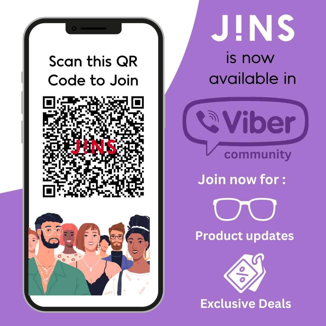 JINS PHILIPPINESのインスタグラム：「Join the JINS Viber community now! Be updated with the latest product launches and enjoy exclusive members' discounts.  #JINS #ViberCommunity #eyewear #glasses #jinsph」