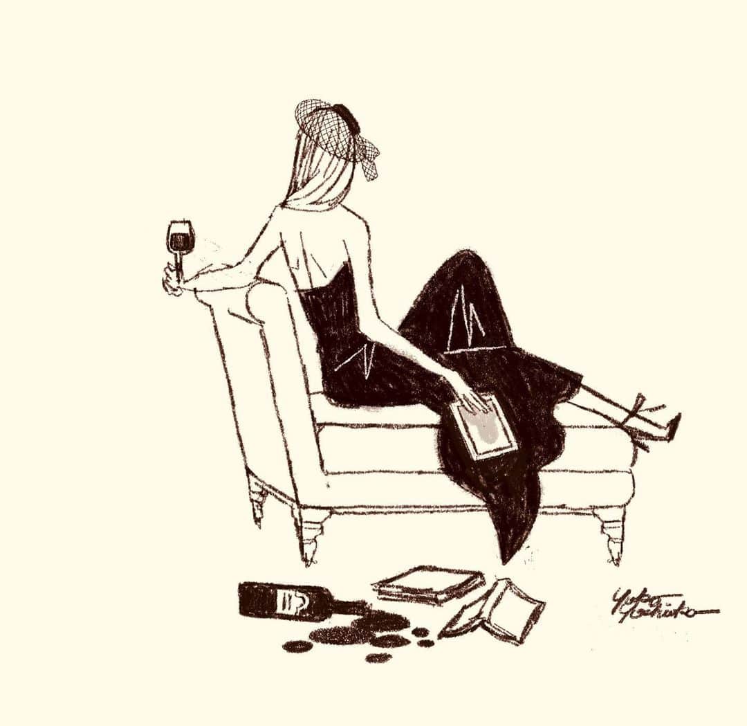 吉岡ゆうこのインスタグラム：「Drawing.  Drawing.  #illust  #illustration  #instaart  #fashionillustration  #artwork  #digitalart  #girl  #drawing  #イラストレーション  #digitalpainting #ファッションイラストレーター  #advertisingillustration  #일러스트  #패션일러스트 #illustrationdemode  #illustagram  #イラストレーター  #イラストグラム  #drawing #blackdress」