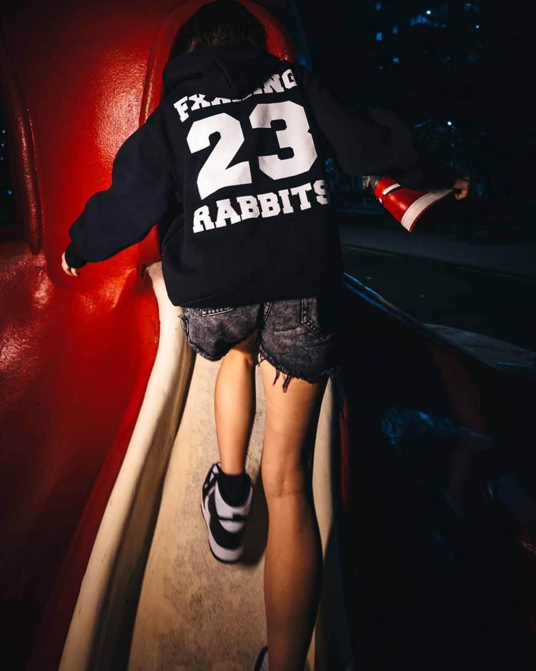 のインスタグラム：「Don't be swayed by other people's opinions.  "College Logo Hoodie"  Available Now.  We ship worldwide.  Photo by @rkrkrk   #FR2#fxxkingrabbits#頭狂色情兎」