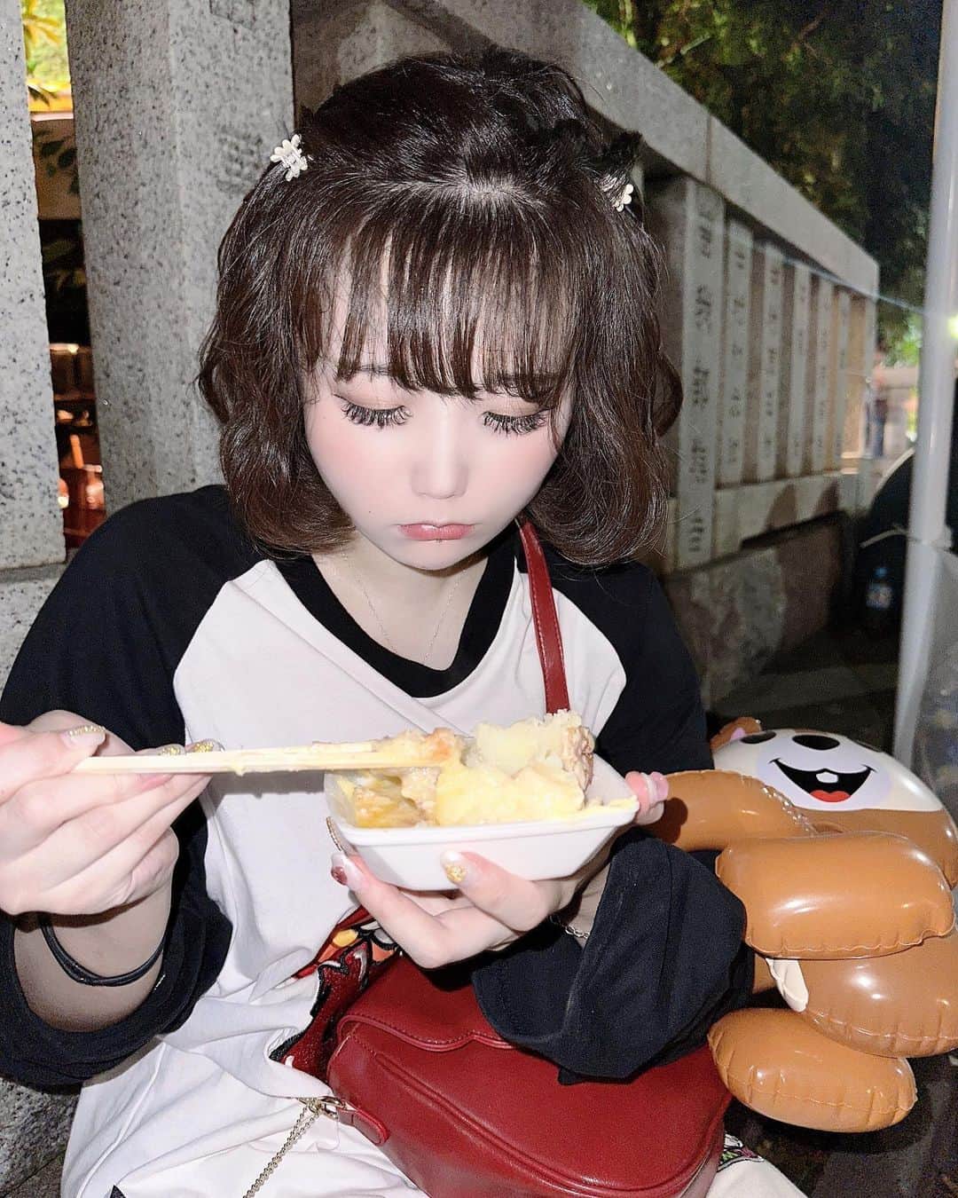 のインスタグラム：「せっかく加工したのに載せてなかったヨ~😖😖 #おためし彼女 #おためしひなちゃん #小山ひな #ひなぷぅ #お祭り」