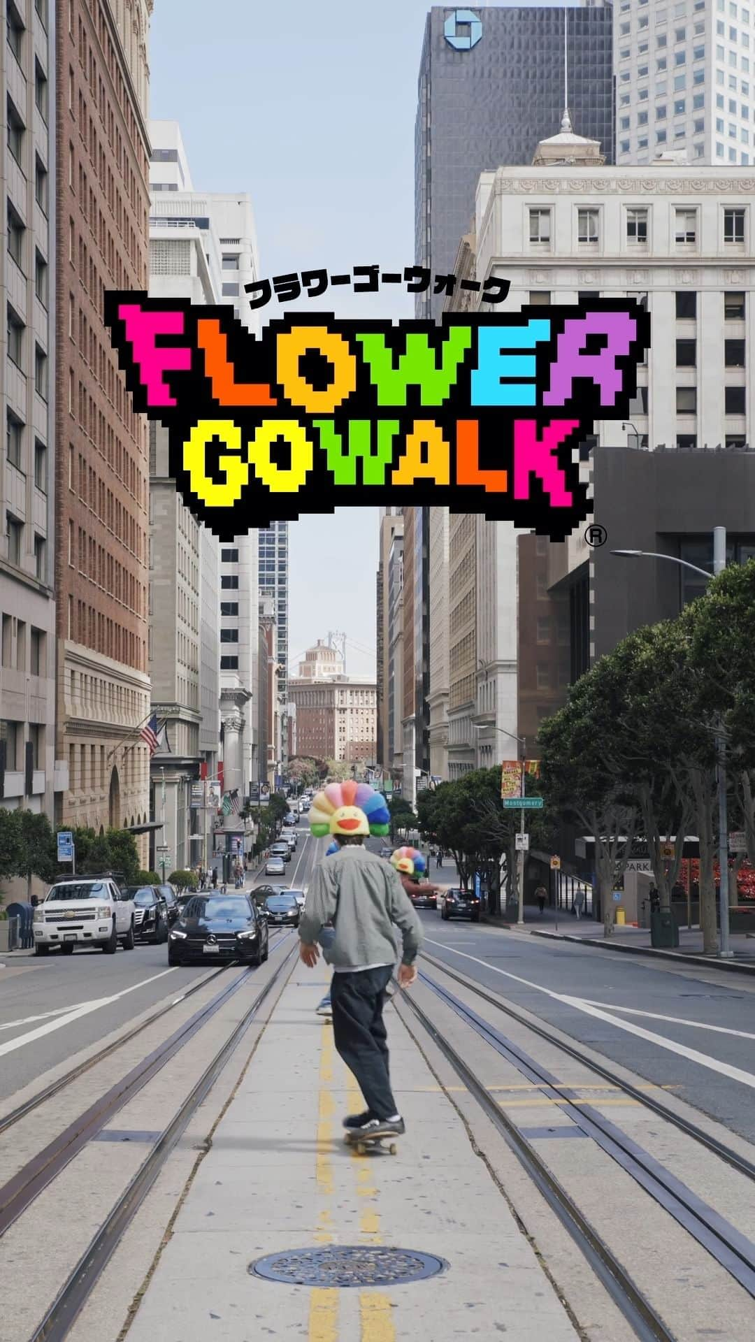 村上隆のインスタグラム：「FLOWER SKATERS in San Francisco  Cast @two.mas @kylegeldert @jamesgaehner  Special thanks @esewaldo13 @prod.mordihi @masumithebaker」