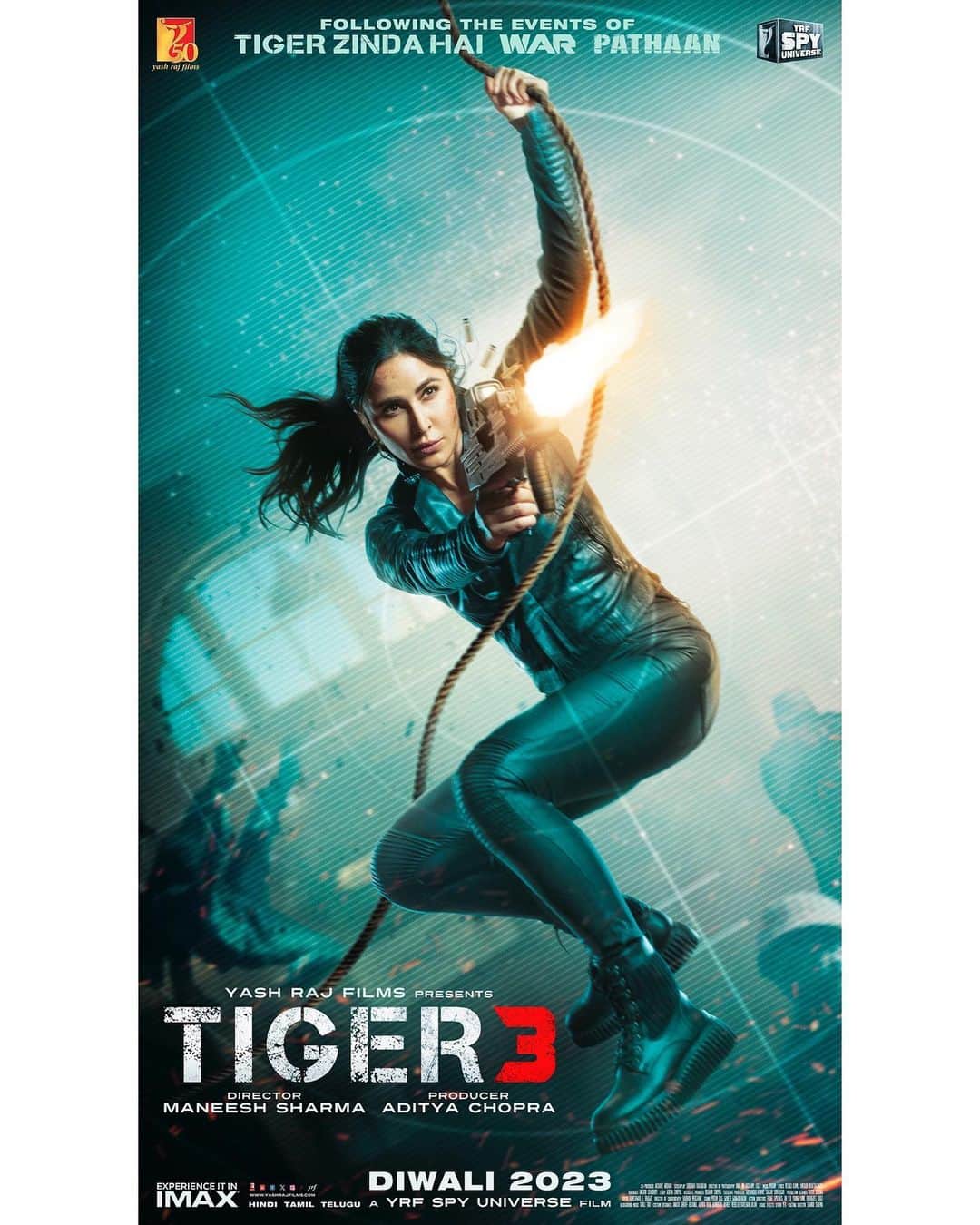 サルマン・カーンのインスタグラム：「Zoya🔥 #Tiger3Trailer arriving on 16th October.  #Tiger3 in cinemas this Diwali. Releasing in Hindi, Tamil & Telugu.   @katrinakaif | #ManeeshSharma | @yrf | #YRF50 | #YRFSpyUniverse」