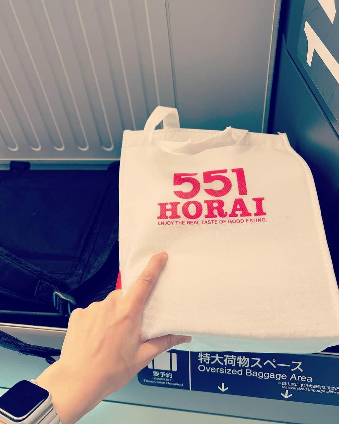 若森さちこのインスタグラム：「551の保冷バックを忘れた日に限って 行列がなくてすんなり買える ↓ 家に551の保冷バックが溜まるという無限ループ  #551 #大阪土産」