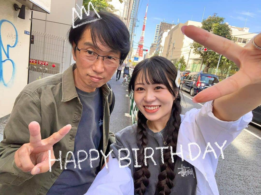 幸巴のインスタグラム：「みっちゃんお誕生日おめでとう🎂💓 これからもずーっと仲良ちぃたんでいようねᐡ⸝⸝> ̫ <⸝⸝ᐡ  #birthday  #ともえとみっちゃん  #年の差27歳夫婦  #元アイドルと元ヲタク  #幸巴」