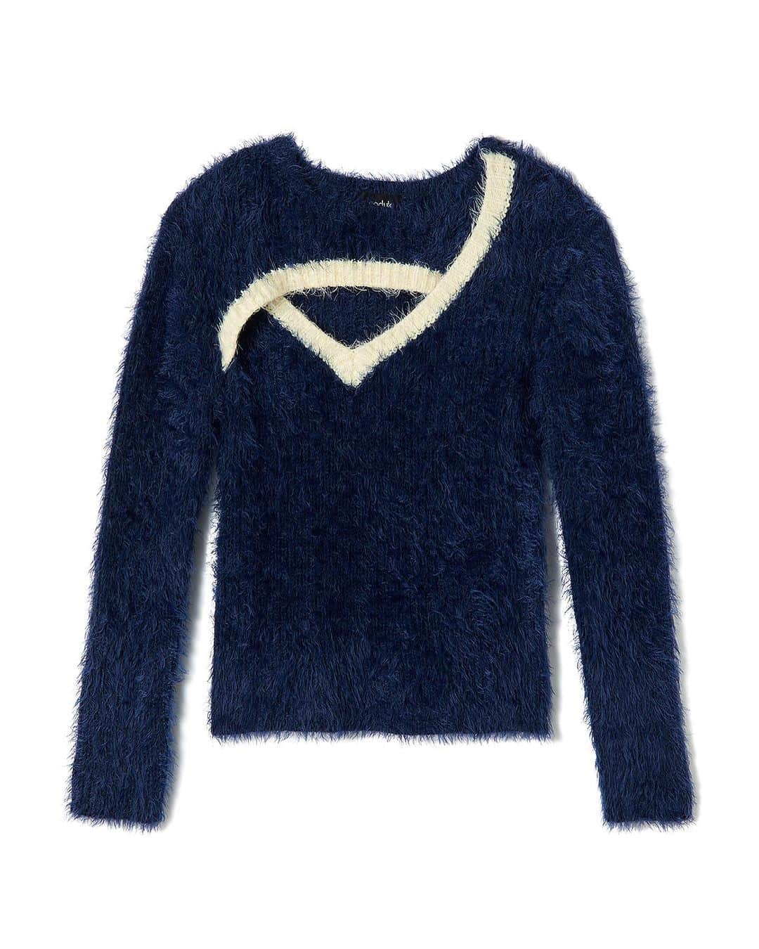 sodukさんのインスタグラム写真 - (sodukInstagram)「fall winter 23 collection  zoe in #soduk - flat knit cap / gray - long hair knit / navy - long collar shirt / blue - line jeans / blue  illustration by @andotomo   #soduk23fw」10月10日 18時10分 - soduk_official