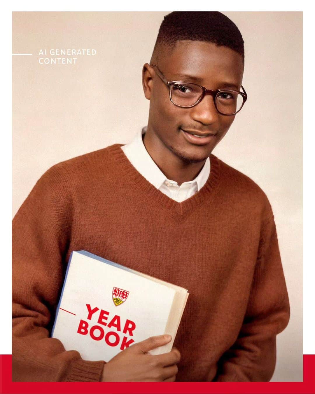 VfBシュトゥットガルトのインスタグラム：「KI-nder, wie die Zeit vergeht. Eben haben wir das Jahrbuch der VfB-Bildungsakademie gefunden – sie werden einfach so schnell groß! 🥹📚🎓  ℹ️ Hinweis: Die Bilder wurden mit Hilfe einer KI-Software generiert und sind nicht echt.  #VfB #aiyearbook #aiyearbooktrend #yearbookchallenge #vfbbildungsakademie #vfbstuttgart #vfbstuttgart1893 #auscannstatt #VfBInsta」