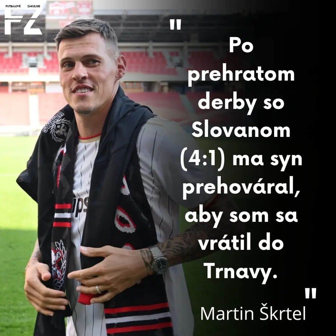 マルティン・シュクルテルのインスタグラム：「Nastúpi Martin za Áčko Spartaka?  Legenda slovenského futbalu Martin Škrtel je stále hráčom Trnavy, ale od augusta 2022 je na hosťovaní v Ráztočne.  🎙️: @futbalovy_var」