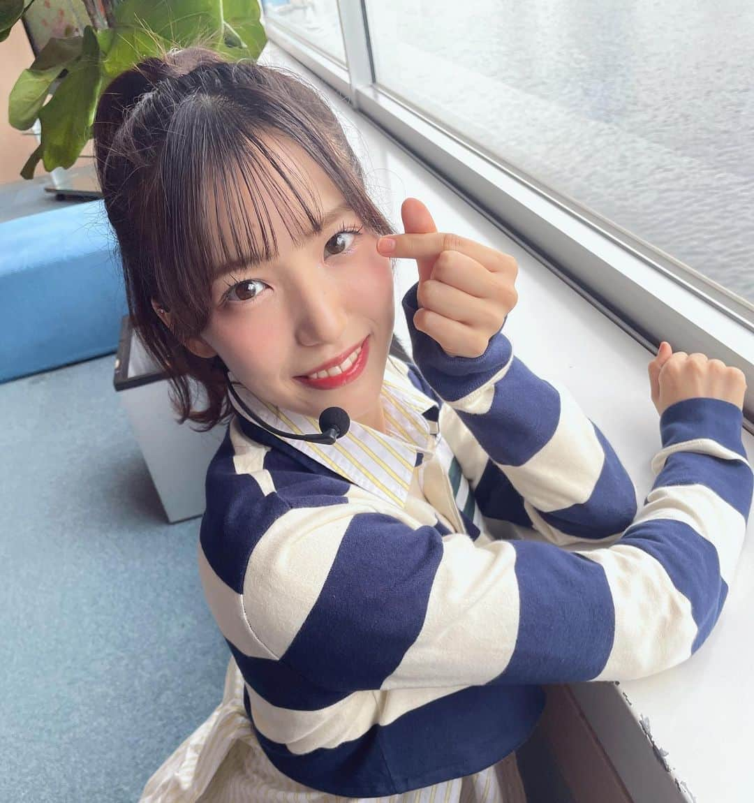 下尾みうのインスタグラム：「ポニーテール☺️💗 #アイドルなんかじゃなかったら #akb48 #ラガーシャツ」