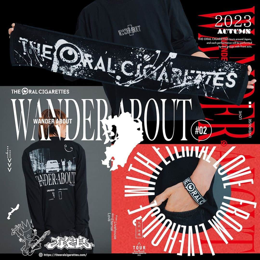 THE ORAL CIGARETTES さんのインスタグラム写真 - (THE ORAL CIGARETTES Instagram)「"WANDER ABOUT 放浪 TOUR 2023 九州・沖縄 編” 販売グッズの着用写真を公開しました！！ グッズページには他写真も掲載しておりますので、ぜひご覧ください👕🛍️  ▼グッズページ https://store.plusmember.jp/theoralcigarettes/  #オーラル_放浪tour」10月10日 19時00分 - the_oral_cigarettes_official