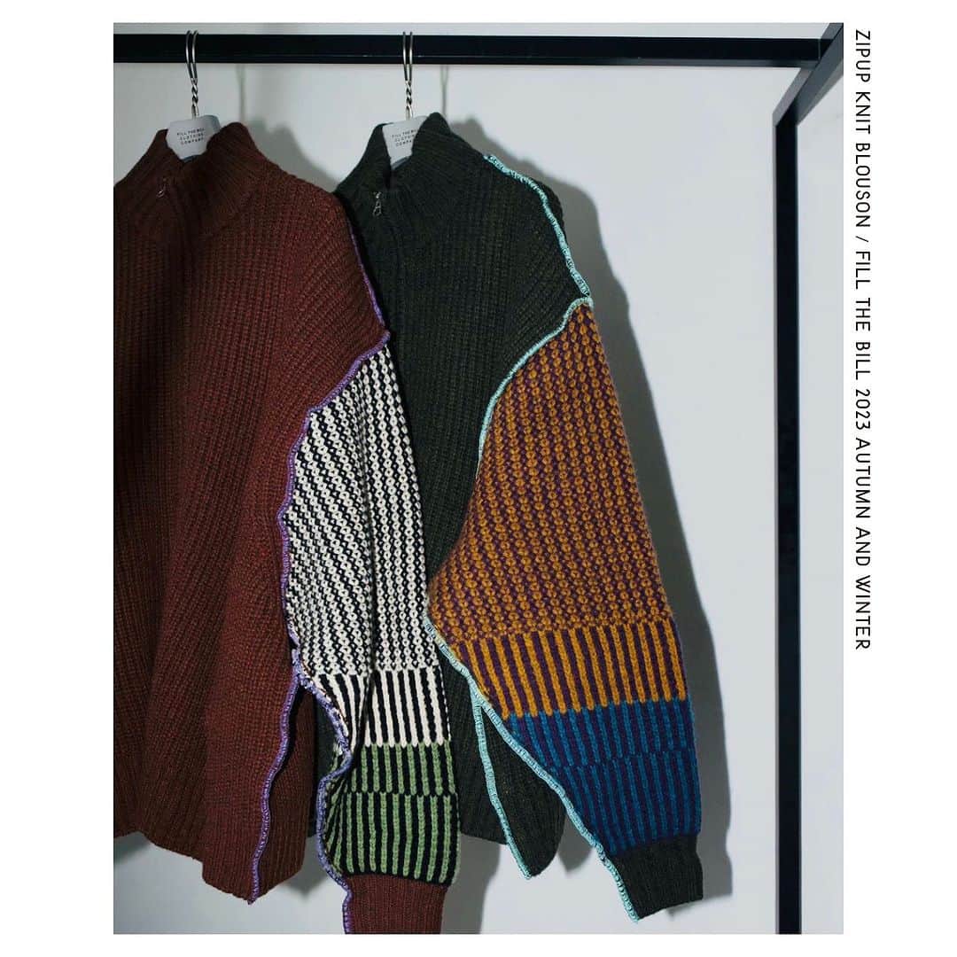 フィル ザ ビルのインスタグラム：「NEW ARRIVAL 【FILL THE BILL】 season / 2023aw unisex item / ZIP UP KNIT BLOUSON  #fillthebill #fillthebill_mercantile」