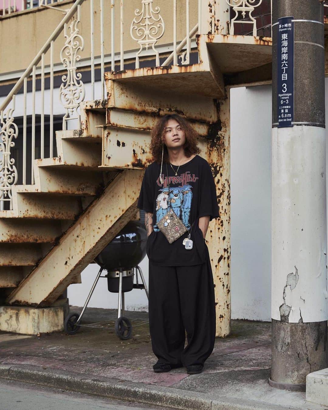 Droptokyoさんのインスタグラム写真 - (DroptokyoInstagram)「NUMB／原型師  トップス／#cypresshill  ボトムス／#ajobyajo  シューズ／#clarks  ネックレス／#dill  バック／ #bluelab   #droptokyo #streetsnap #fashion #ストリートスナップ」10月10日 19時22分 - drop_tokyo