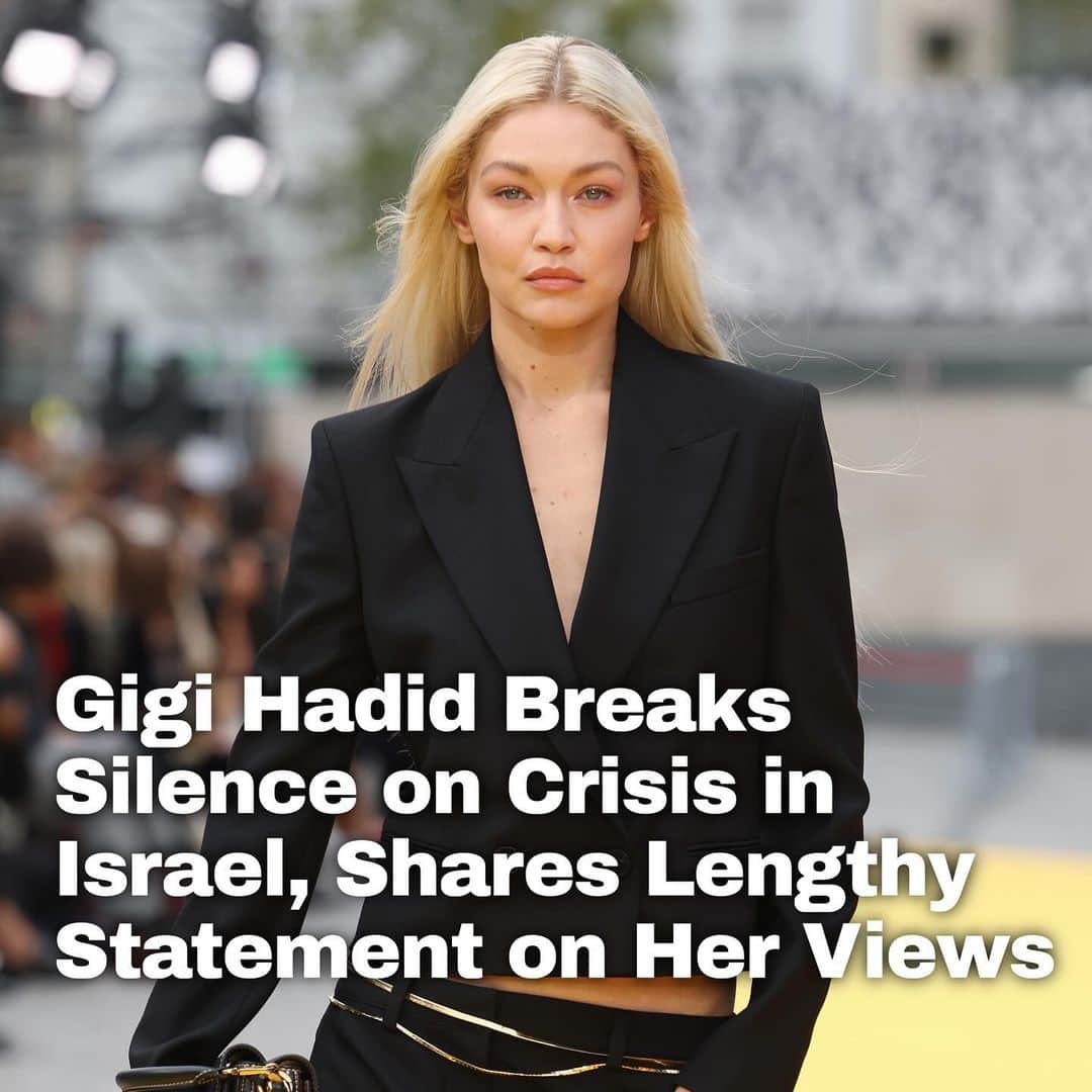 Just Jaredさんのインスタグラム写真 - (Just JaredInstagram)「Gigi Hadid, who comes from a Palestinian family, has released a lengthy statement about the crisis in Israel and her support for her Jewish friends. Her father Mohamed has continued to speak out against the Israeli government. Read all at the LINK IN BIO. #GigiHadid Photo Getty」10月11日 6時53分 - justjared
