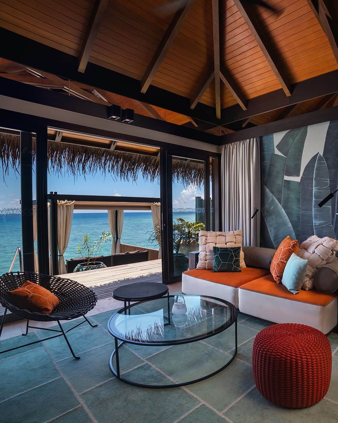 Velaa Private Islandのインスタグラム：「Where a vivid palette of tones and hand finished textures rest effortlessly atop turquoise waters. Explore our newly refreshed Sunrise Water Pool Villa. #VelaaMoments #VelaaPrivateIsland」
