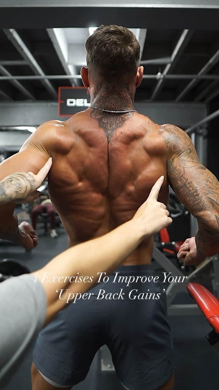 ロス・ディッカーソンのインスタグラム：「Improve your ‘Upper Back Gains’ with these 4 exercises💪 #backday」