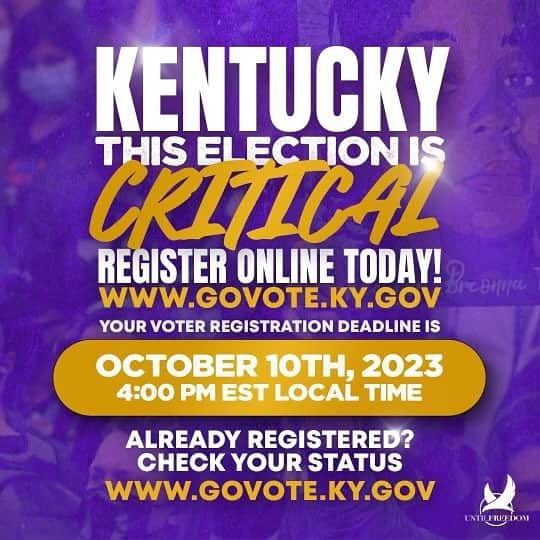 コモンのインスタグラム：「Kentucky, there’s a critical Governor’s race happening next month and we need you to make your voice heard! Today, Tuesday, October 10th, is the last day you can register to vote! Just got to www.govote.ky.gov to check your registration and/or register online. Please raise your voices at the ballot box to ensure Governor Andy Beshear is re-elected. Early voting starts November 2nd and Election Day is November 7. #VoteForBreonna #RememberBreonnaTaylor」